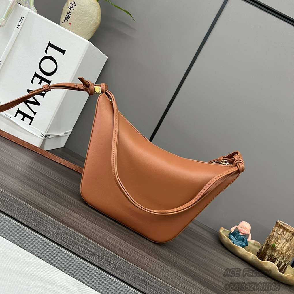 LOEWE Hammock Hobo Handbag Underarm Bags Shoulder Bag Handbag Anagram Cowhide Leather Crossbody Bag Luxury Designer Mirror Quality Handbag 28cm