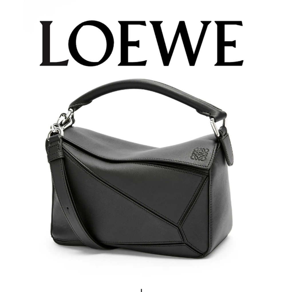 Loewe Puzzle Shoulder Bag Geometric Lines Crossbody Clutch Jonathan Anderson Anagram Cowhide Crossbody Bag Luxury Designer Mirror Quality 24cm