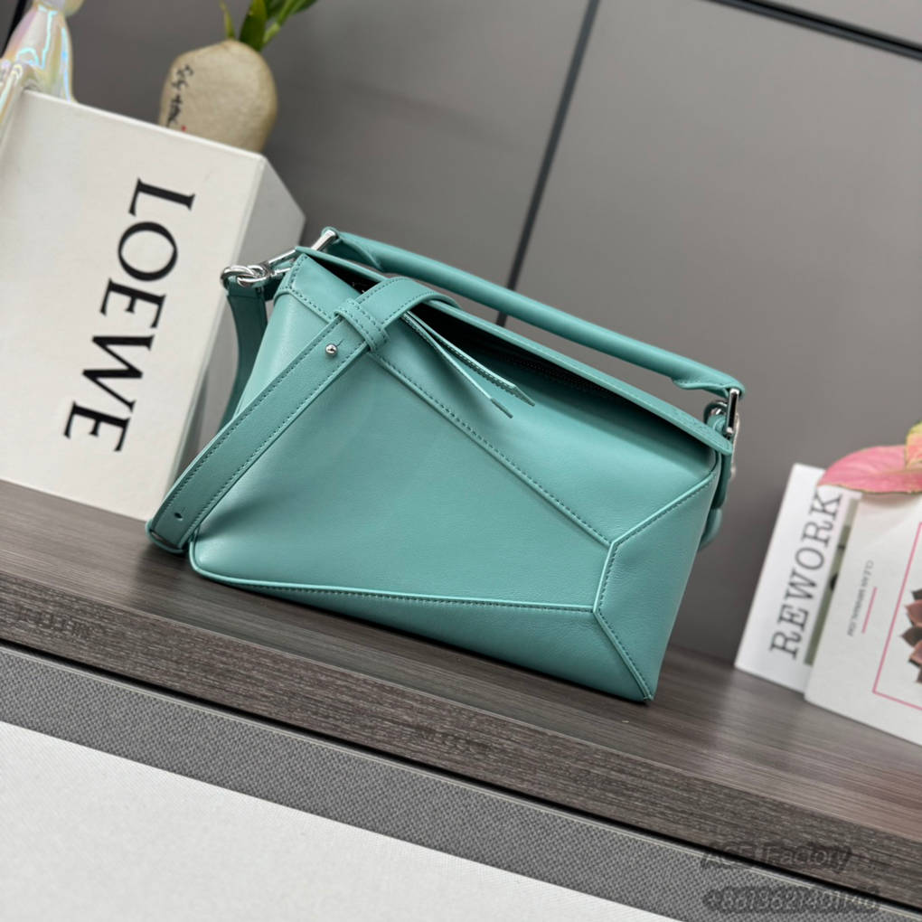 Loewe Puzzle Shoulder Bag Geometric Lines Crossbody Clutch Jonathan Anderson Anagram Cowhide Crossbody Bag Luxury Designer Mirror Quality 24cm