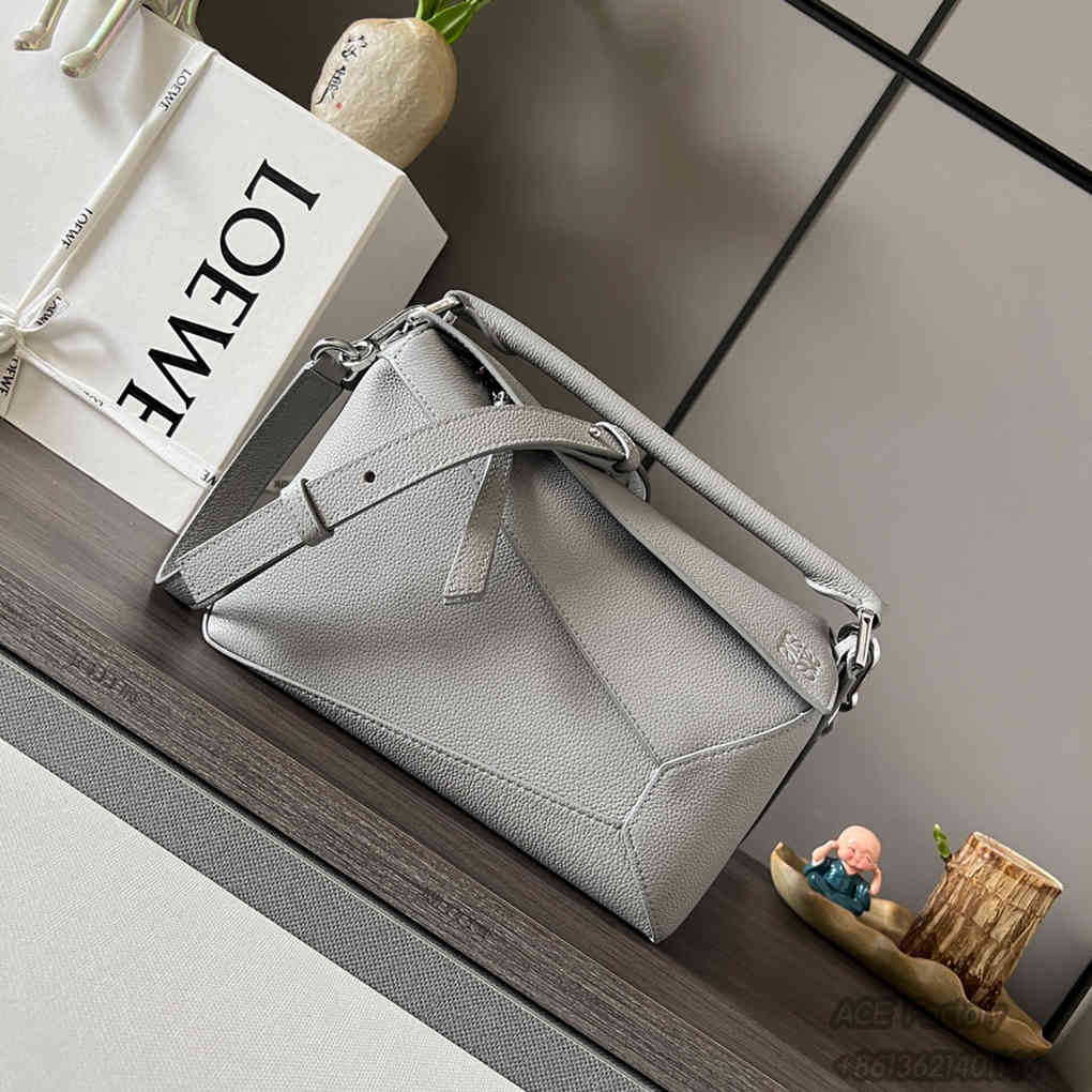 Loewe Puzzle Shoulder Bag Geometric Lines Crossbody Clutch Jonathan Anderson Anagram Cowhide Crossbody Bag Luxury Designer Mirror Quality 24cm