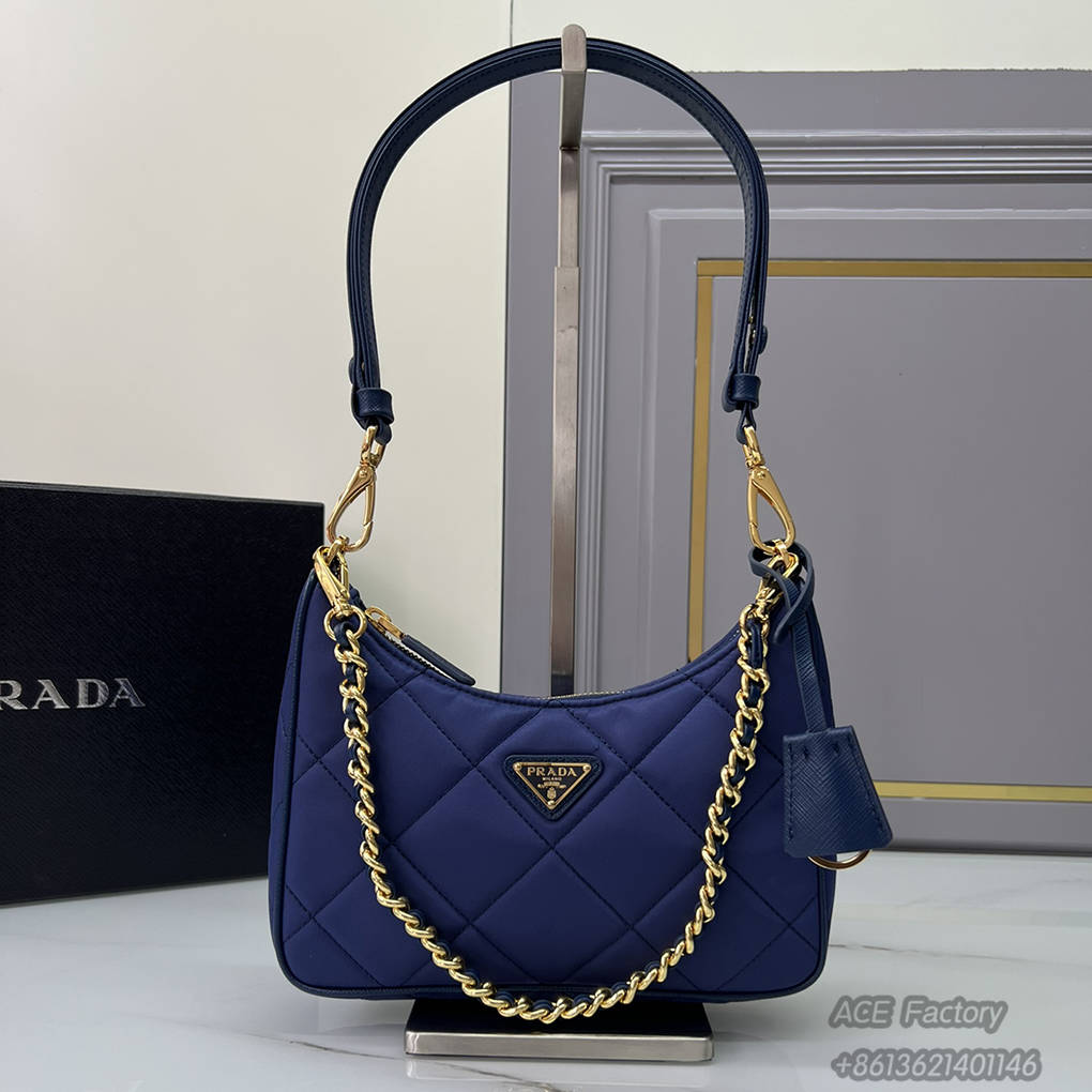 Prada Hobo2005 1BC204 Shoulder Bag Hand Tote Underarm Chain Handbag Fashion Crossbody 9A Mirror Quality Luxury Design 22 cm