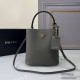 Prada Bucket Bag 1ba212 Saffiano Triangle Metal Logo Handbag Fashion Crossbody 9A Modern Mirror Quality Luxury Design 22cm