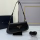 Prada Underarm Bag 1BD344 Plain Curved Design 2 Straps Triangle Metal Logo Handbag Fashion Crossbody Bag 9A Mirror Quality Luxury Design 31cm