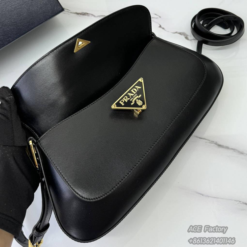 Prada Underarm Bag 1BD344 Plain Curved Design 2 Straps Triangle Metal Logo Handbag Fashion Crossbody Bag 9A Mirror Quality Luxury Design 31cm