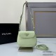 Prada Mini Cleo 1bh188 17cm Triangle Metal Logo Arc Handbag Fashion Crossbody Bag 9a Mirror Quality Luxury Design 17cm