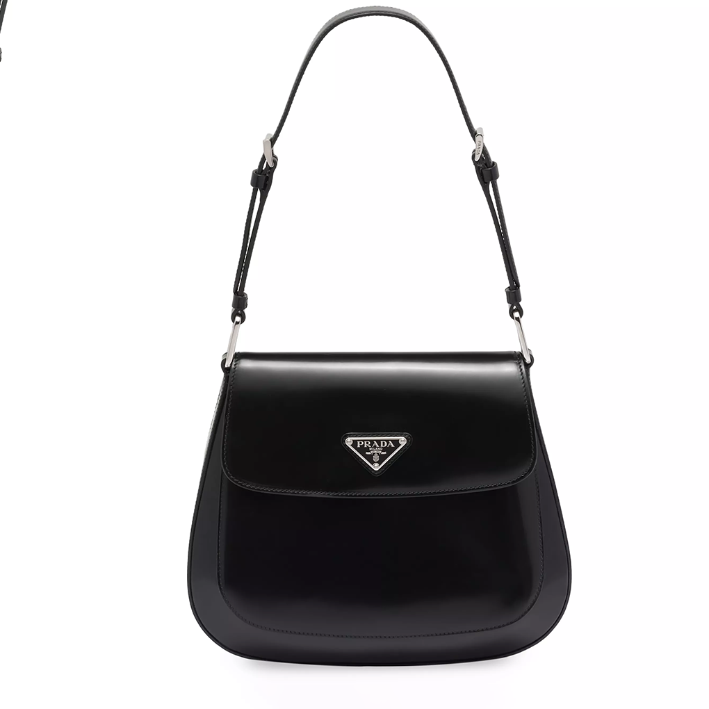 Prada Mini Cleo 1bh188 17cm Triangle Metal Logo Arc Handbag Fashion Crossbody Bag 9a Mirror Quality Luxury Design 17cm