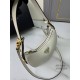 Prada Half Moon Women Shoulder Bag Underarm Double Straps 1BC194 Triangle Metal Logo Curved Handbag Fashion  Bag 9A Mirror Quality Luxury Design 22.5cm