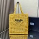 Parda Raffia Deconstructed Tote Bag Embroidery 1BG393 Crochet Triangle Metal Logo Handbag Fashion 9A Mirror Quality Luxury Design 36cm