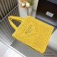 Parda Raffia Deconstructed Tote Bag Embroidery 1BG393 Crochet Triangle Metal Logo Handbag Fashion 9A Mirror Quality Luxury Design 36cm