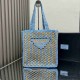 Parda Raffia Deconstructed Tote Bag Embroidery 1BG393 Crochet Triangle Metal Logo Handbag Fashion 9A Mirror Quality Luxury Design 36cm