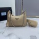 Parda Hobo Underarm Shoulder Bag 3 in 1 1BH204 Triangle Metal Logo Tote Bag Fashion 9A Mirror Quality Luxury Design 22cm