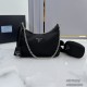 Parda Hobo Underarm Shoulder Bag 3 in 1 1BH204 Triangle Metal Logo Tote Bag Fashion 9A Mirror Quality Luxury Design 22cm