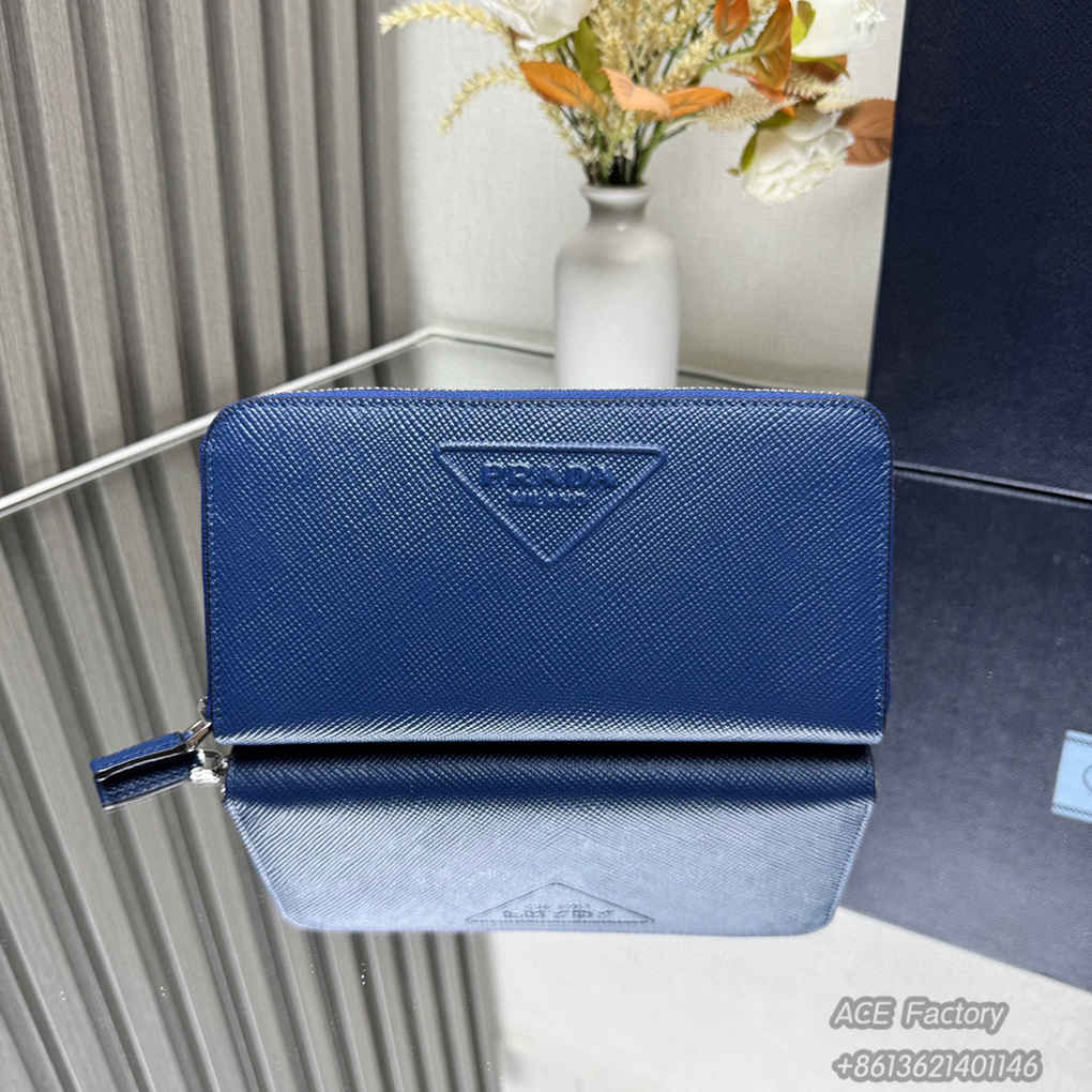 Prada New Single Zipper Wallet 2ML317 Triangle Metal Logo Shoulder Bag Fashion 12 Card Slots3 Bill Compartments 9A Mirror Quality Luxury Design 20cm