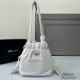 Prada Lucky Bag Drawstring Bucket Handbag 1BG541 Sheepskin Tassel Triangle Metal Logo Handbag Fashion 9A Mirror Quality Luxury Design 24cm