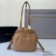 Prada Lucky Bag Drawstring Bucket Handbag 1BG541 Sheepskin Tassel Triangle Metal Logo Handbag Fashion 9A Mirror Quality Luxury Design 24cm