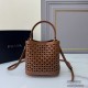 Prada Hollow Leather Bucket Saffiano Perforated Calfskin 1ba217 Triangle Metal Logo Handbag Fashion 9A Mirror Quality Luxury Design 17cm