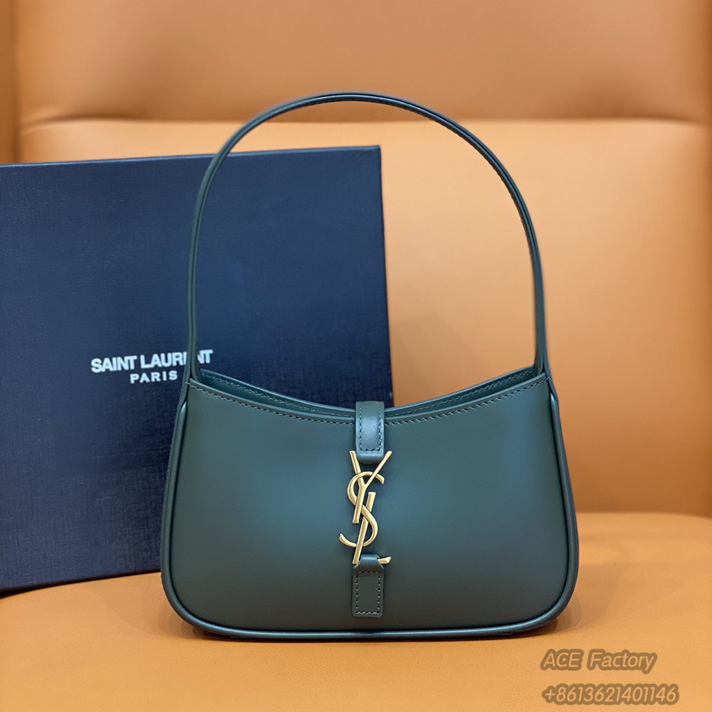 YSL Mini HOBO Handbag Shoulder Bag E5A7 Smooth Cow Leather 710318 Clutch Bag 9A Quality Luxury Designer 19cm