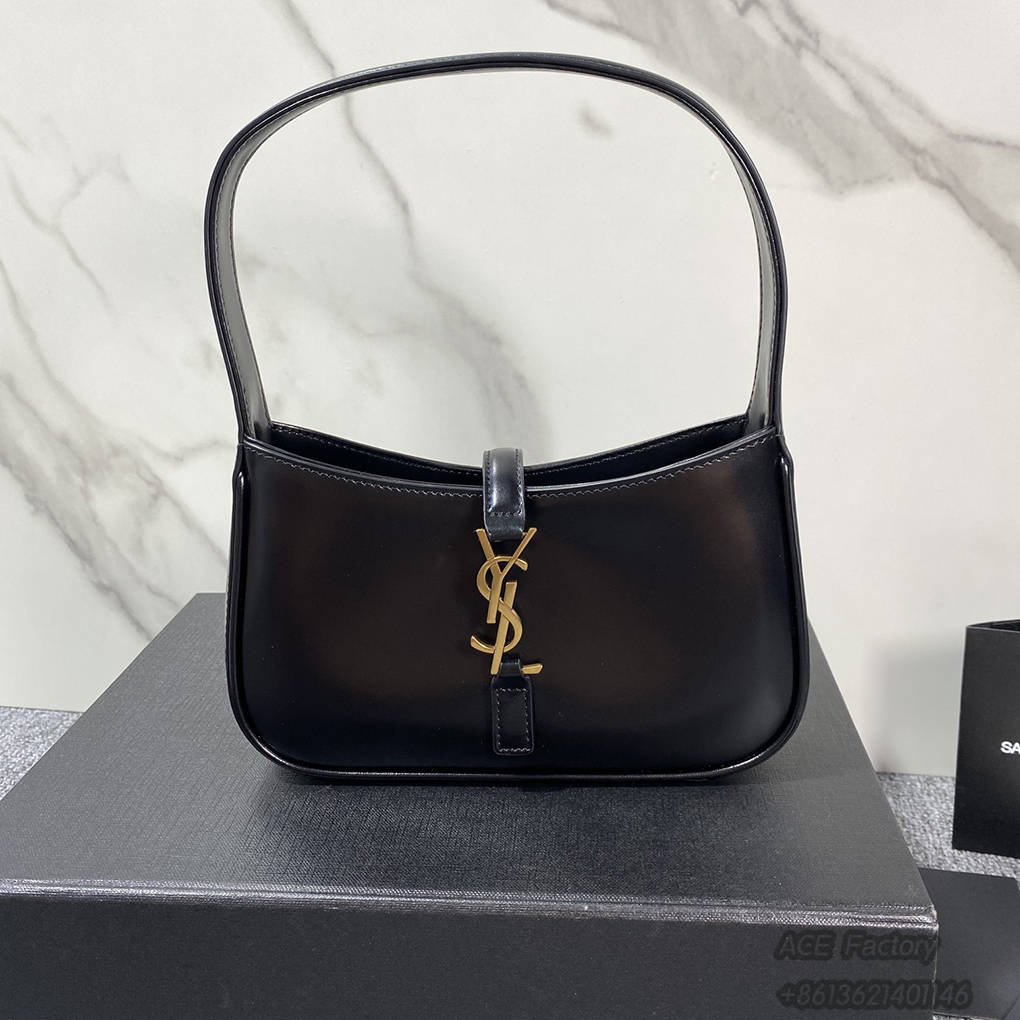 YSL Mini HOBO Handbag Shoulder Bag E5A7 Smooth Cow Leather 710318 Clutch Bag 9A Quality Luxury Designer 19cm