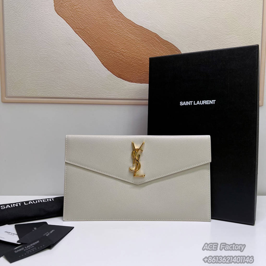 YSL UPTOWN Cowhide Large Wallet Envelope Bag Clutch 9A Quality Luxury Designer Mirror Quality 27cm