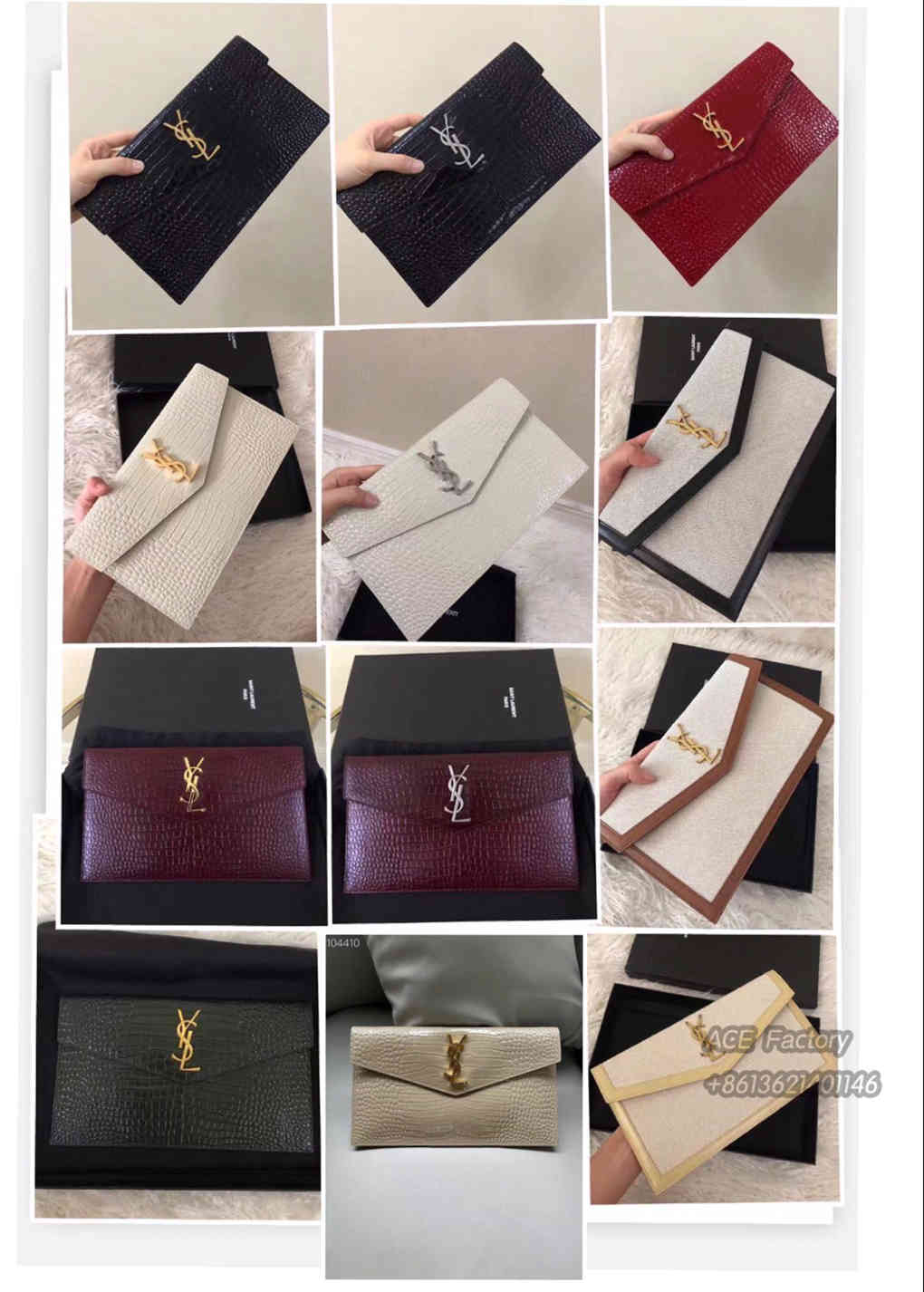 YSL UPTOWN Cowhide Large Wallet Envelope Bag Clutch 9A Quality Luxury Designer Mirror Quality 27cm