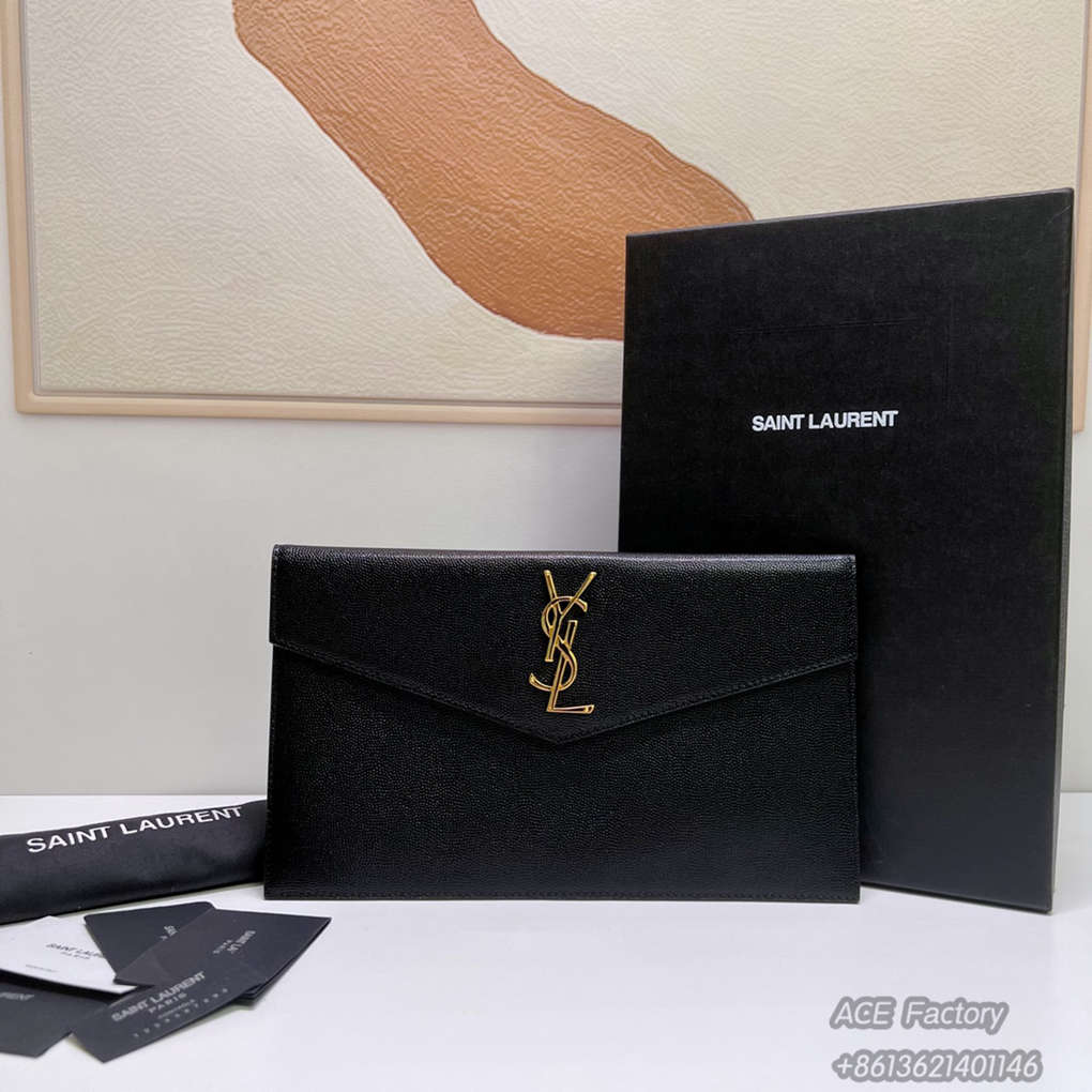 YSL UPTOWN Cowhide Large Wallet Envelope Bag Clutch 9A Quality Luxury Designer Mirror Quality 27cm