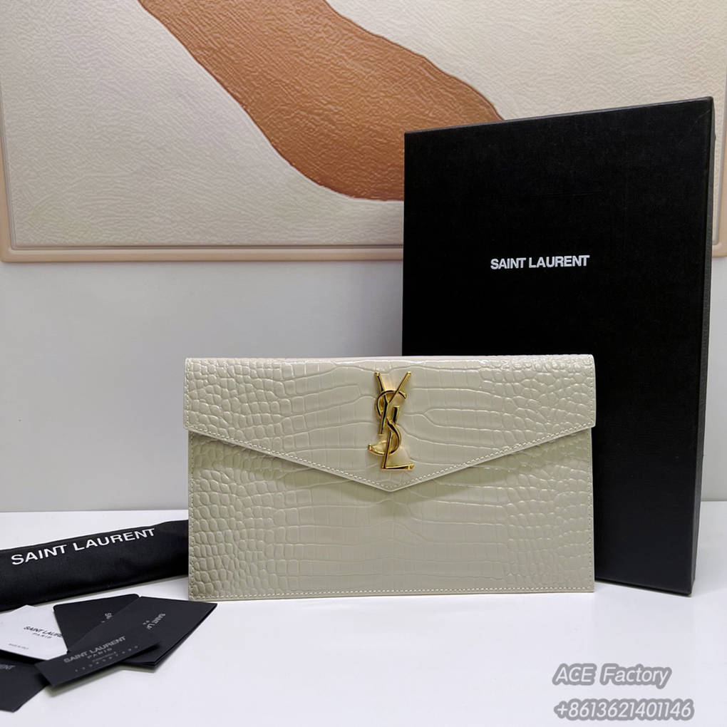 YSL UPTOWN Cowhide Large Wallet Envelope Bag Clutch 9A Quality Luxury Designer Mirror Quality 27cm