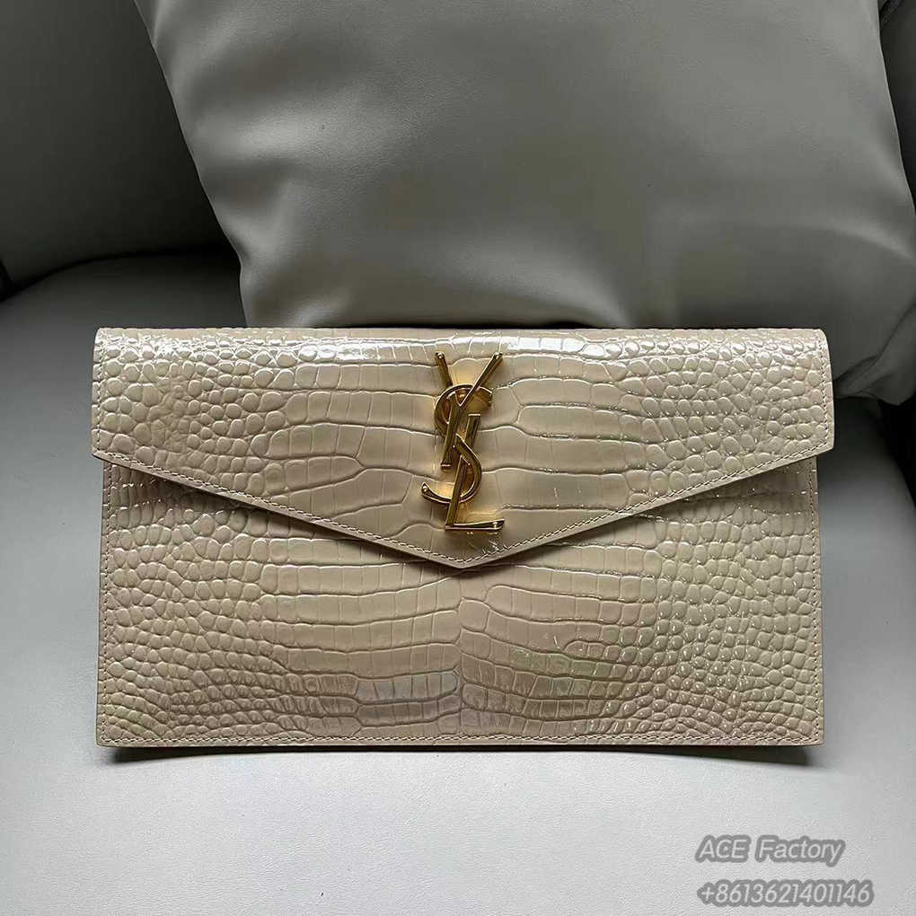 YSL UPTOWN Cowhide Large Wallet Envelope Bag Clutch 9A Quality Luxury Designer Mirror Quality 27cm