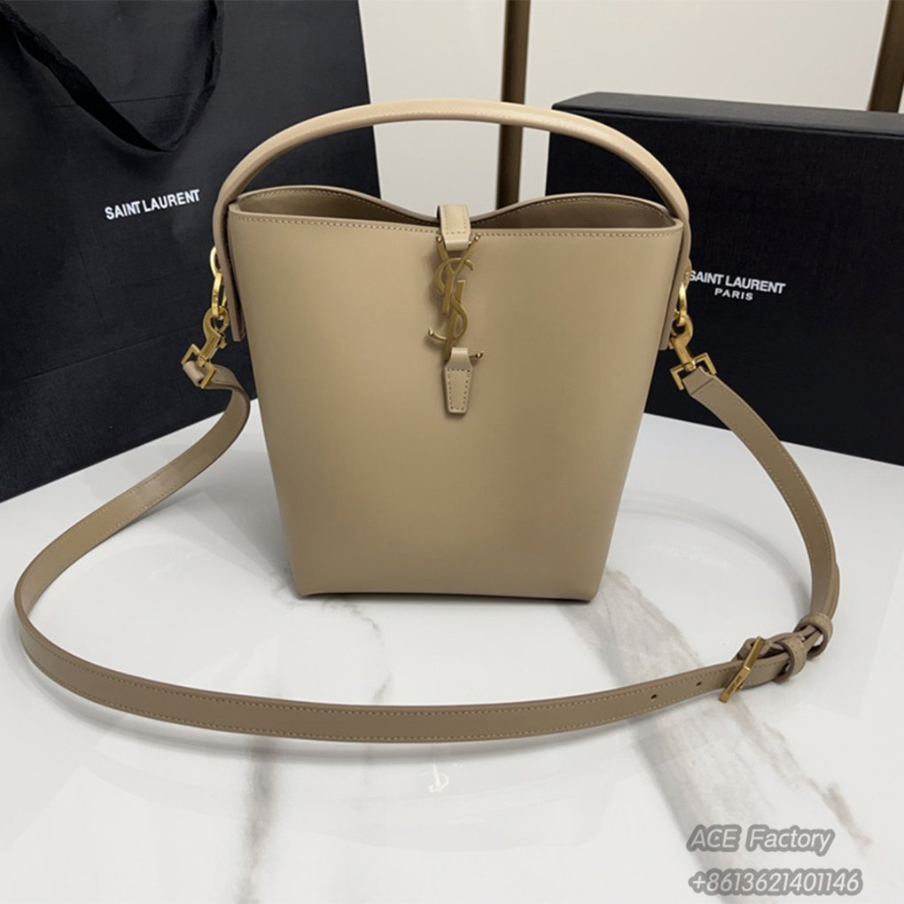 YSL Small Shiny Bucket Bag LE37 749036 9A Quality Luxury Designer Mirror Quality 20cm