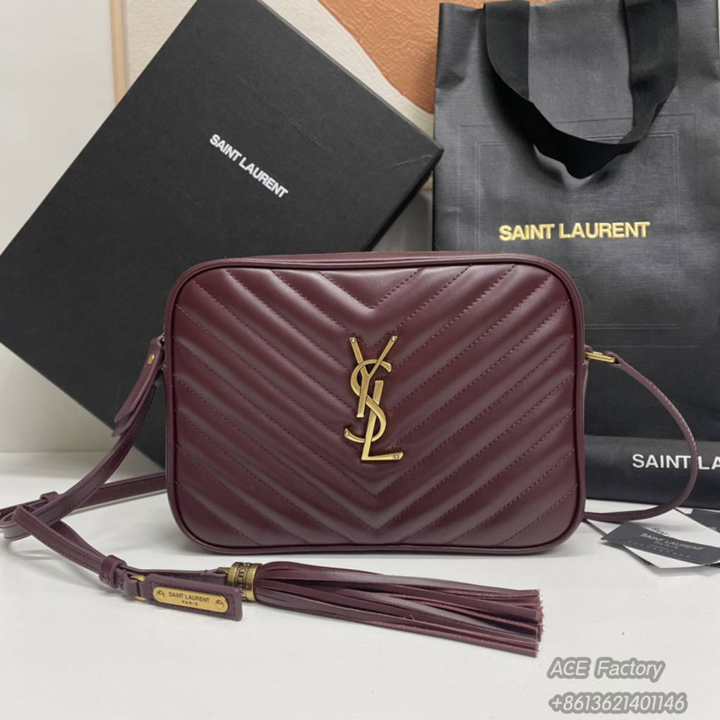 YSL Lou Bag Tassel Camera Handbag 574494 9A Quality Luxury Designer Mirror Quality 23cm