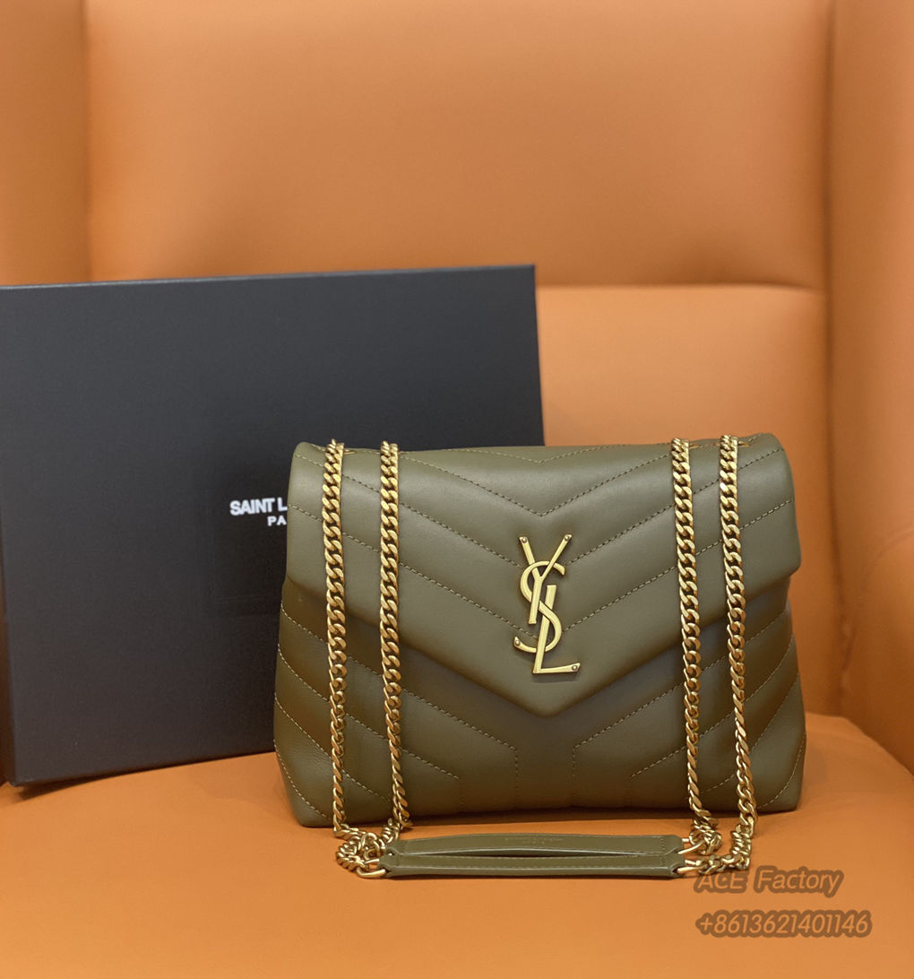 YSL LOULOU Y-Shaped Shoulder Bag 494699 Handbag Casual Fashion 9A Quality Luxury Designer Mirror Quality 23cm