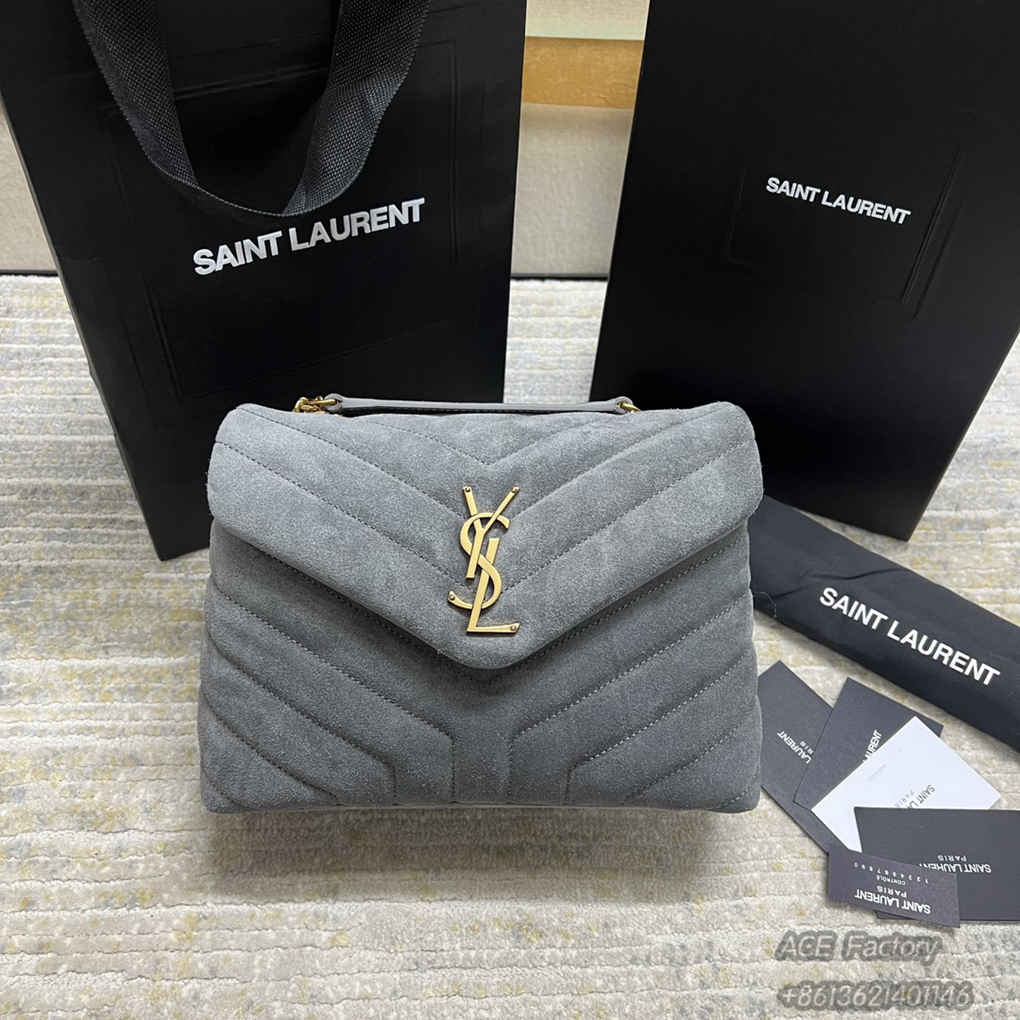 YSL LOULOU Y-Shaped Shoulder Bag 494699 Handbag Casual Fashion 9A Quality Luxury Designer Mirror Quality 23cm