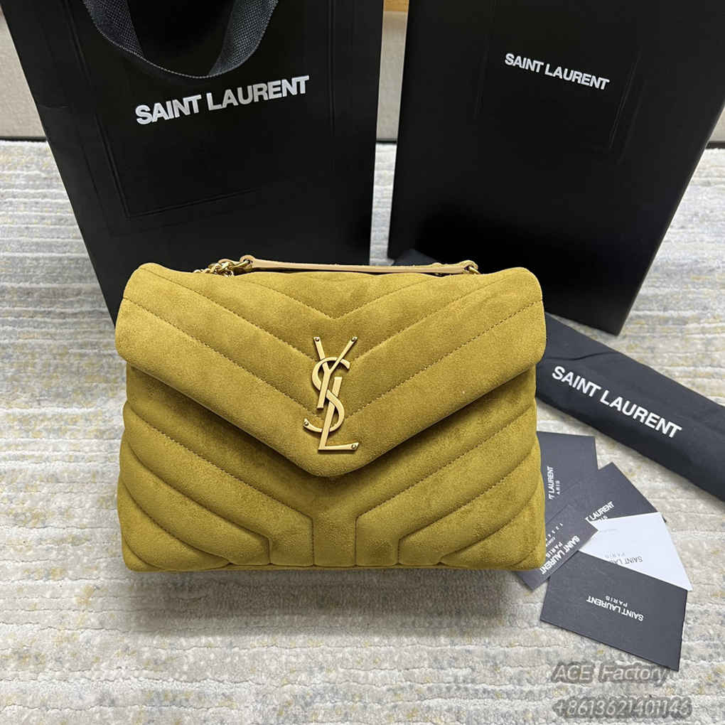 YSL LOULOU Y-Shaped Shoulder Bag 494699 Handbag Casual Fashion 9A Quality Luxury Designer Mirror Quality 23cm