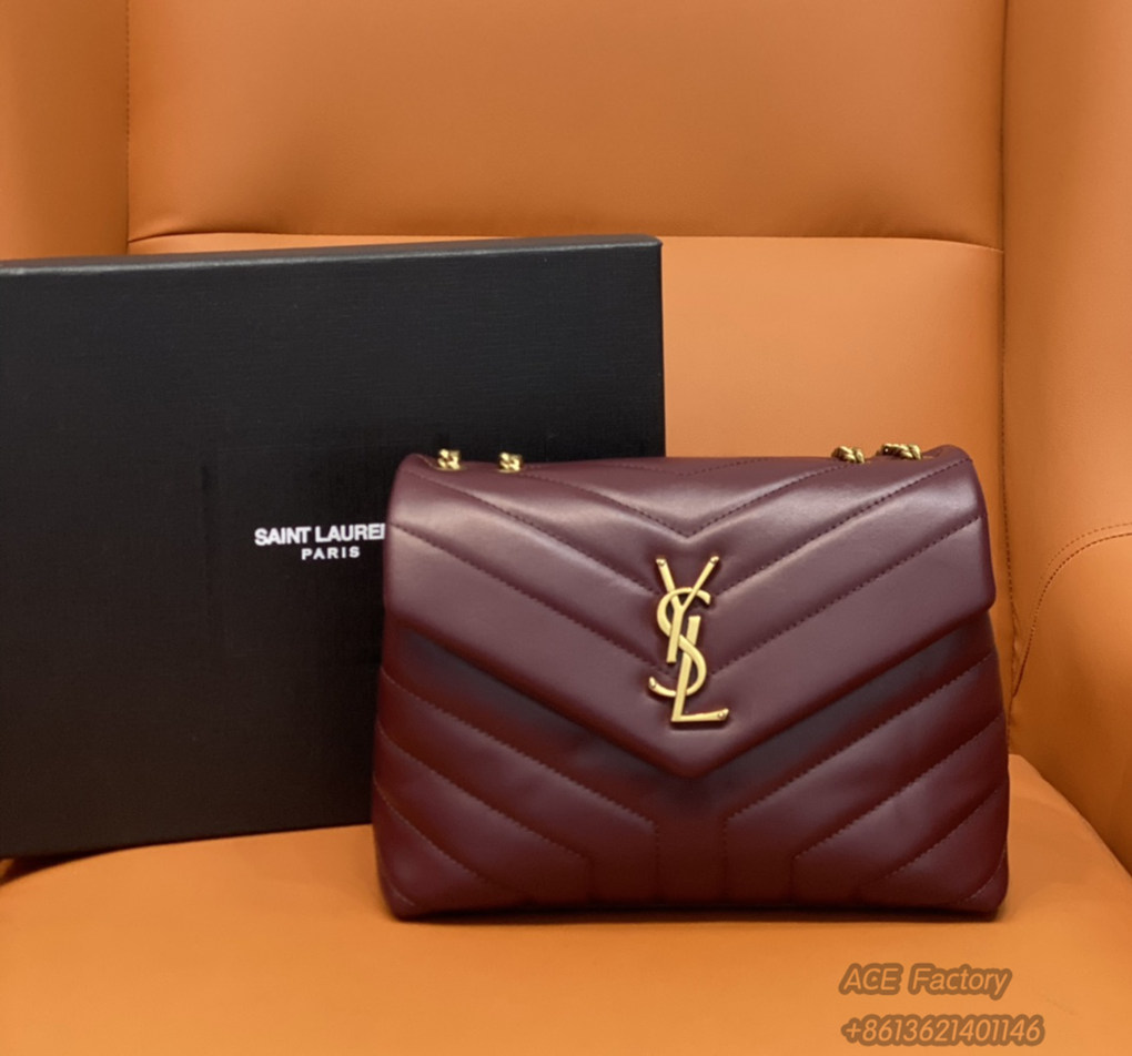 YSL LOULOU Y-Shaped Shoulder Bag 494699 Handbag Casual Fashion 9A Quality Luxury Designer Mirror Quality 23cm