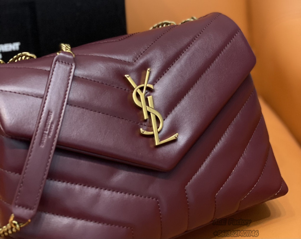 YSL LOULOU Y-Shaped Shoulder Bag 494699 Handbag Casual Fashion 9A Quality Luxury Designer Mirror Quality 23cm