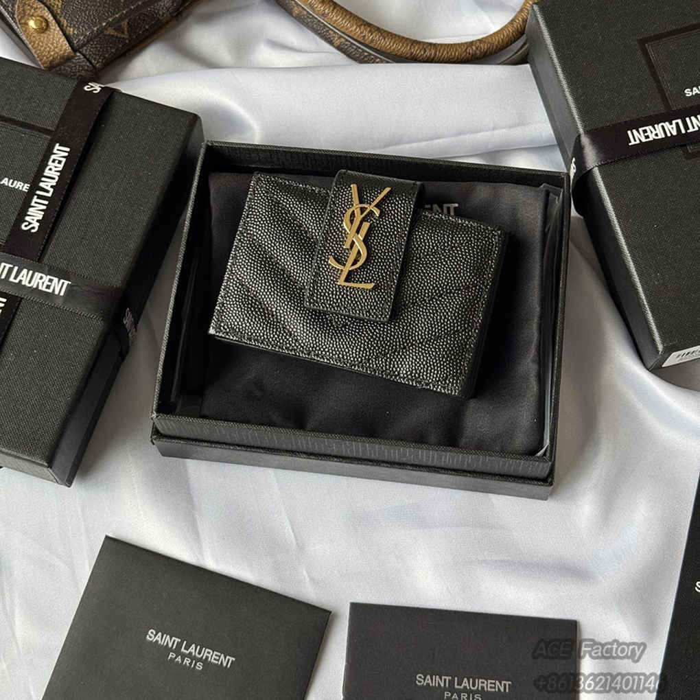 YSL Mini Coin Accordion Purse Card Holder Wallet 607907 Casual Fashion 9A Quality Luxury Designer Mirror Quality 10cm