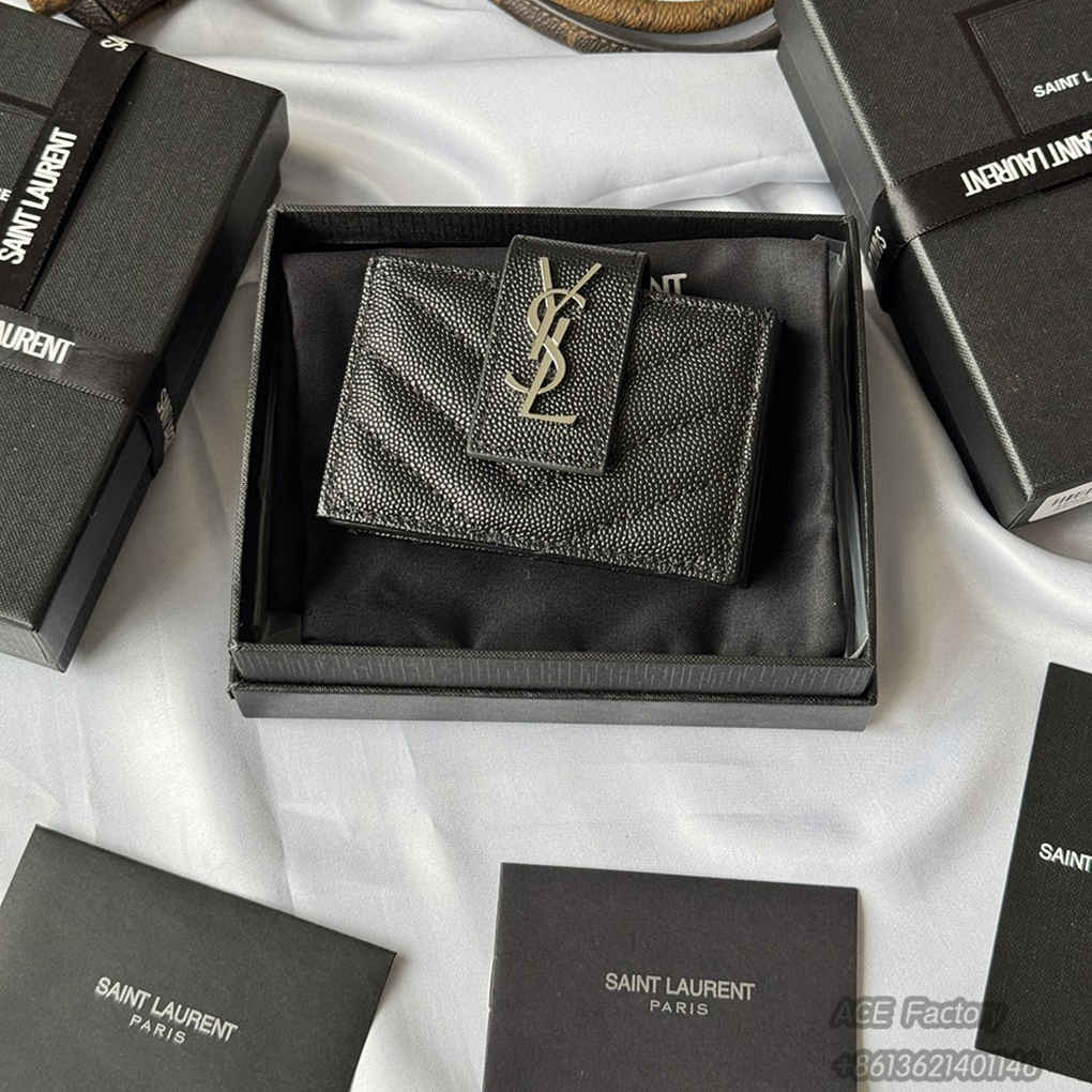 YSL Mini Coin Accordion Purse Card Holder Wallet 607907 Casual Fashion 9A Quality Luxury Designer Mirror Quality 10cm