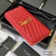 YSL Long Zip Wallet Casual Fashion Caviar Genuine Leather Y-Shaped Embroidery Coin Purse Card Holder Purse 9A Quality Luxury Designer Mirror Quality 19cm