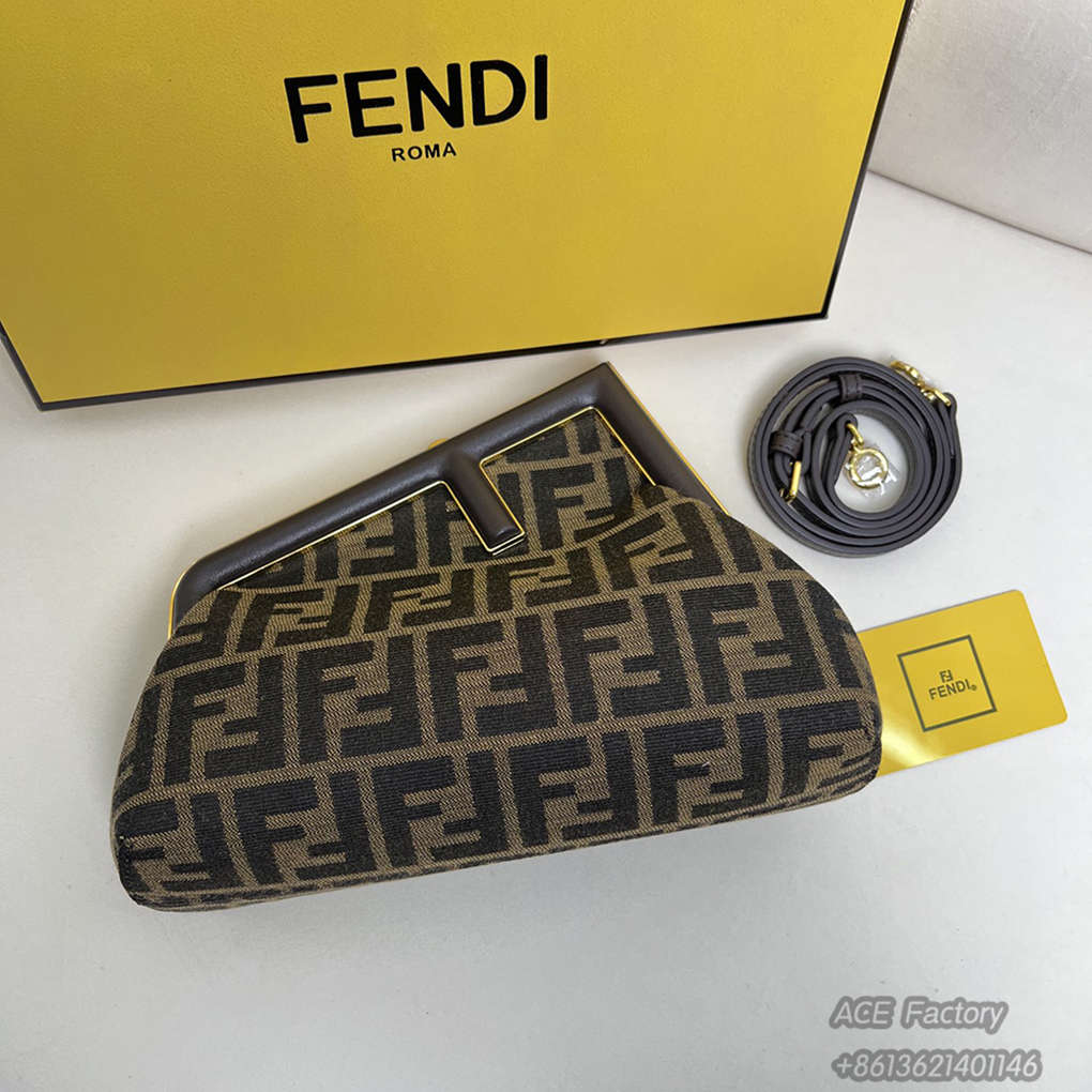 Fendi First Small Handbag Shoulder Bag Tote Bag Nappa Leather Gold FF Casual Fashion 9A Luxury Designer Mirror Quality 26cm