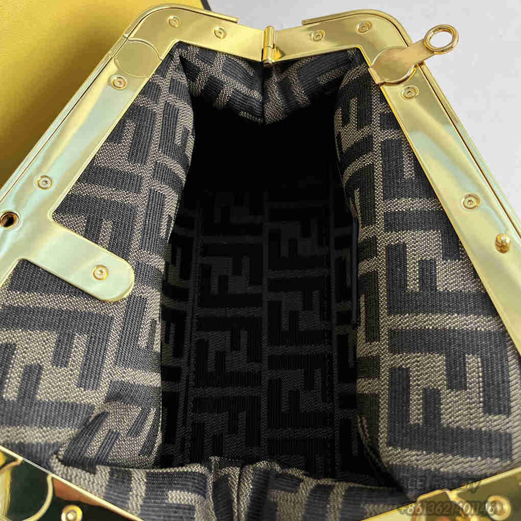 Fendi First Small Handbag Shoulder Bag Tote Bag Nappa Leather Gold FF Casual Fashion 9A Luxury Designer Mirror Quality 26cm