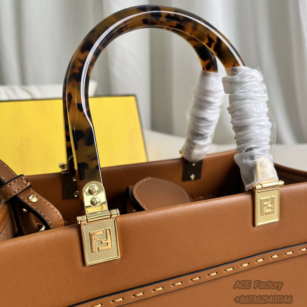 Fendi Sunshine Tote Shopping  Roma Shoulder Bag   Calfskin  Handbag Casual Fashion Luxury Designer Mirror Quality 25cm