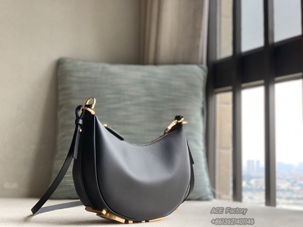 Fendi Graphy Mini Underarm Bag Crescent Metal Large Logo Shoulder Bag Tote Casual Fashion Luxury Designer Mirror Quality 20cm