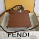 FENDI PeekabooISeeU Shoulder Bag 8BN327 Pebbled Nappa Leather Lining Tote Handle Casual Fashion Luxury Designer Mirror Quality 20cm