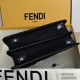 FENDI PeekabooISeeU Shoulder Bag 8BN327 Pebbled Nappa Leather Lining Tote Handle Casual Fashion Luxury Designer Mirror Quality 20cm