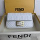 FENDI Baguette Chain Shoulder Bag 3D Textured FF Pattern Panappa Lambskin Tote Casual Fashion Handbag Luxury Designer Mirror Quality 24cm