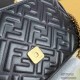 FENDI Baguette Chain Shoulder Bag 3D Textured FF Pattern Panappa Lambskin Tote Casual Fashion Handbag Luxury Designer Mirror Quality 24cm