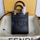 FENDI Mon Tresor Drawstring Bucket Shoulder Bag Embossed FF Logo Calfskin Casual Fashion Handbag Luxury Designer Mirror Quality 12X18X10CM