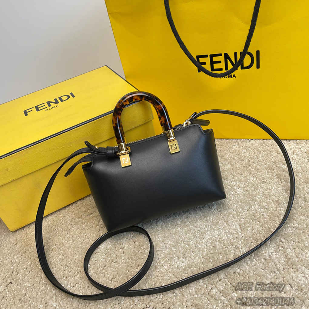 FENDI By The Way Mini Boston Handbag Shoulder Bag ROMA Casual Fashion Handle Tote Luxury Designer Mirror Quality 20cm