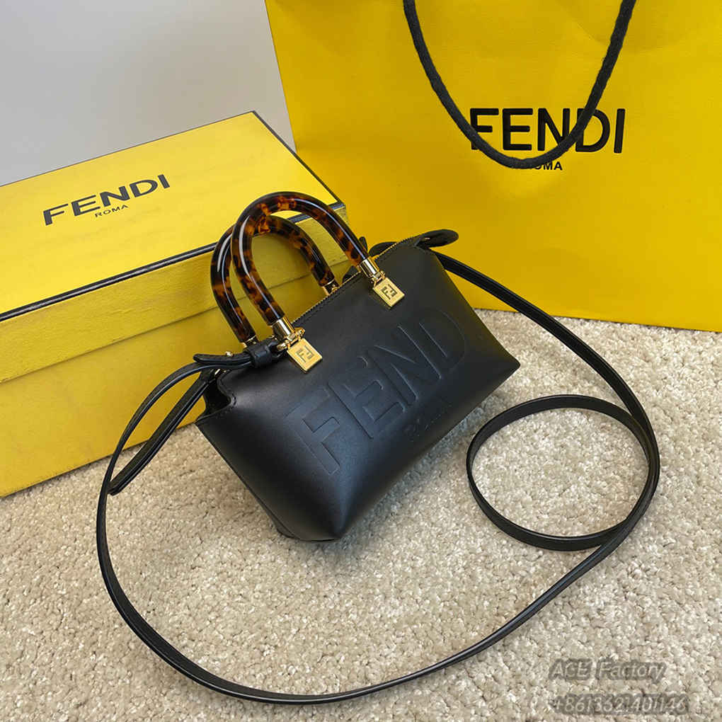 FENDI By The Way Mini Boston Handbag Shoulder Bag ROMA Casual Fashion Handle Tote Luxury Designer Mirror Quality 20cm