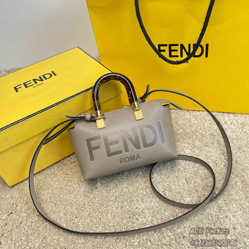 FENDI By The Way Mini Boston Handbag Shoulder Bag ROMA Casual Fashion Handle Tote Luxury Designer Mirror Quality 20cm