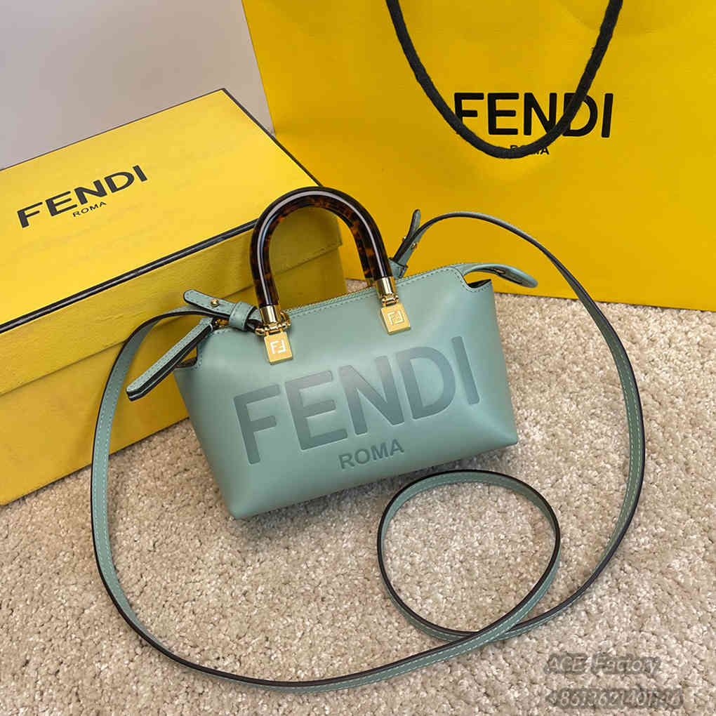 FENDI By The Way Mini Boston Handbag Shoulder Bag ROMA Casual Fashion Handle Tote Luxury Designer Mirror Quality 20cm